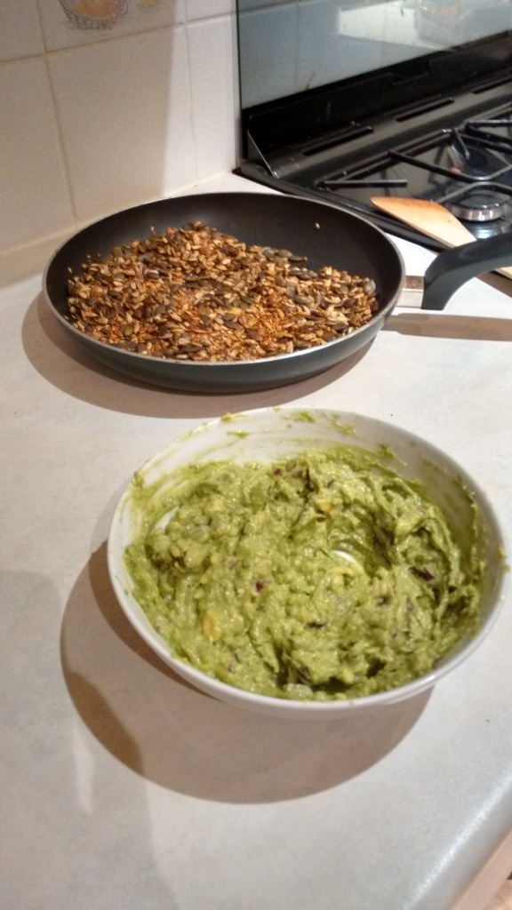 Mashed Avocado and Chilli seeds